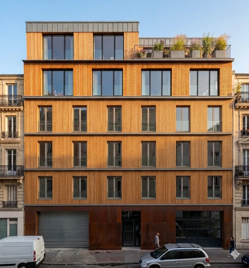 Opération de logements à façade bois, Saint-Ouen